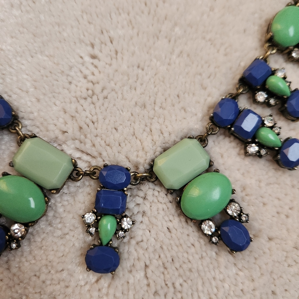 J Crew Blue & Green Cabachon Nacklace - Picture 4 of 4